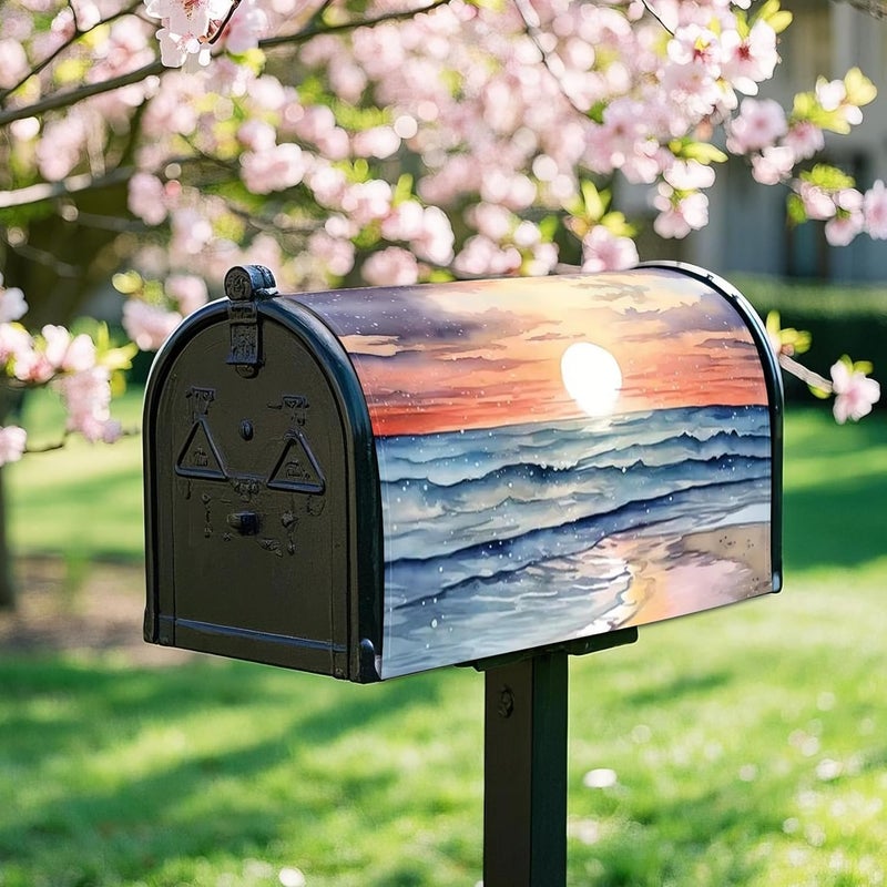 Xeerrfan Mailbox Covers Magnetic Standard Size 18 x 21 Inch Beautiful Flowers in Spring,Mailbox Wraps for Garden Yard Home Outdoor Decor (Sunset) - Image 1