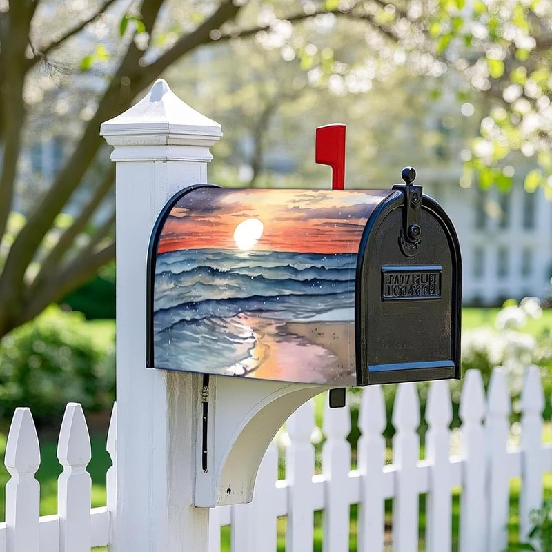 Xeerrfan Mailbox Covers Magnetic Standard Size 18 x 21 Inch Beautiful Flowers in Spring,Mailbox Wraps for Garden Yard Home Outdoor Decor (Sunset) - Image 2