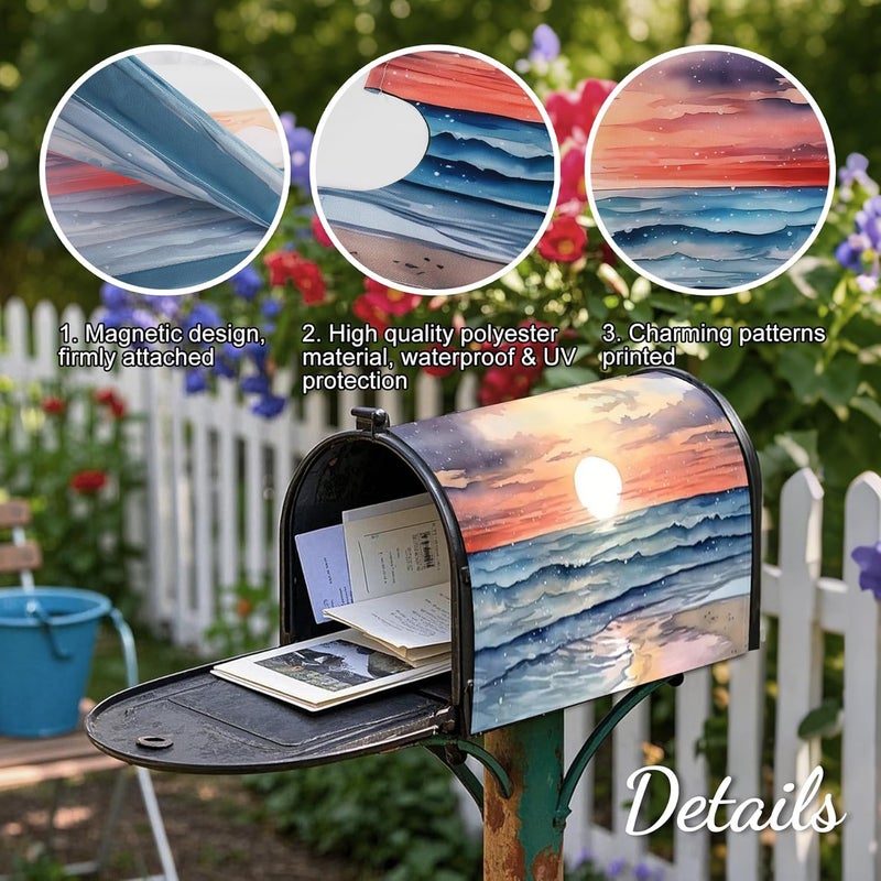 Xeerrfan Mailbox Covers Magnetic Standard Size 18 x 21 Inch Beautiful Flowers in Spring,Mailbox Wraps for Garden Yard Home Outdoor Decor (Sunset) - Image 4