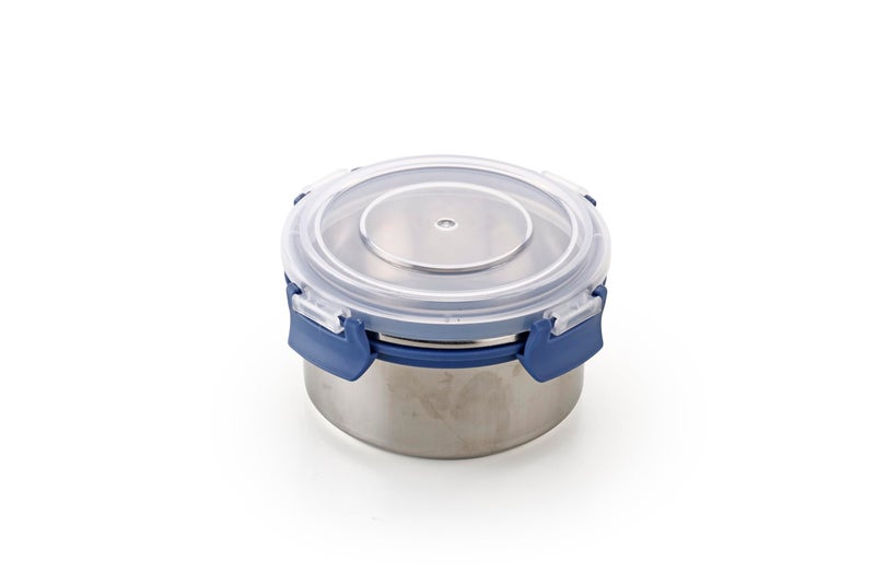 Ganesh Stainless Steel Neo Round Airtight & Leak Proof Container Lunch Box - 300ml, Blue - Image 2