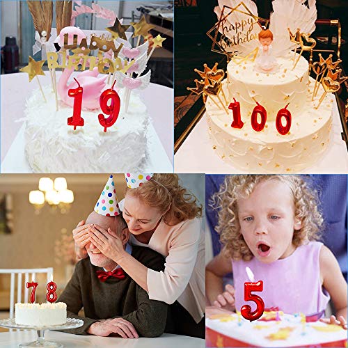 XNOVA Red Birthday Candles 6 Candle 6th Six Years Cake Bady Roman Numberal Cool Number Candle No 60 61 62 63 64 65 66 67 68 69 - Image 5