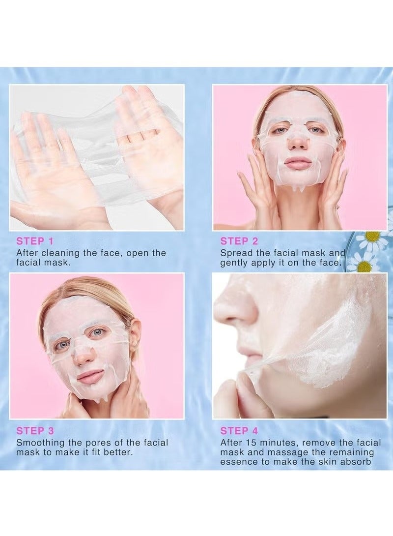 SADOER Face Pack Facial Sheet Mask 10pc Face Moisturizer for Women Hydrating Moisturising Face Sheet Masks Nourishing Improves Skin Face Care for Dehydrated Dull Tired Skin - Image 2