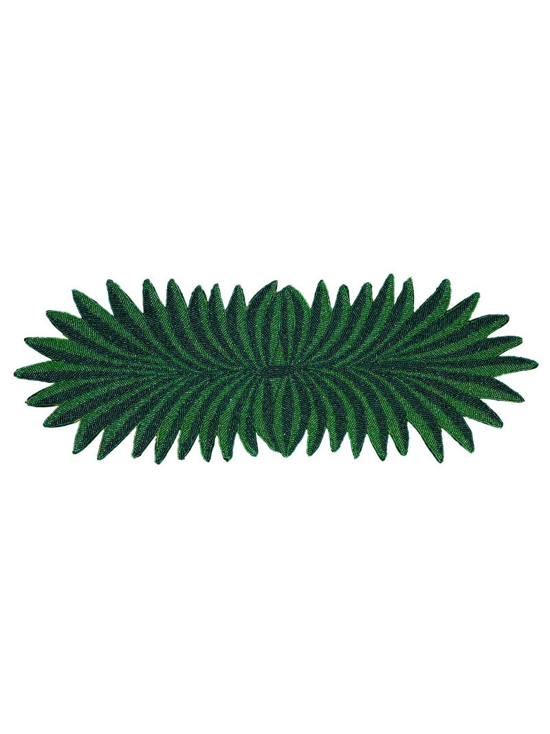 AIVIK Premium Handcrafted Beautiful Beaded Dinning Table Runner 1336 Green Leafy Desgin - Image 4