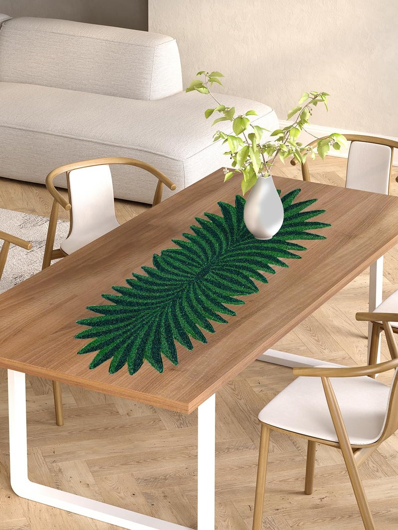 AIVIK Premium Handcrafted Beautiful Beaded Dinning Table Runner 1336 Green Leafy Desgin - Image 2