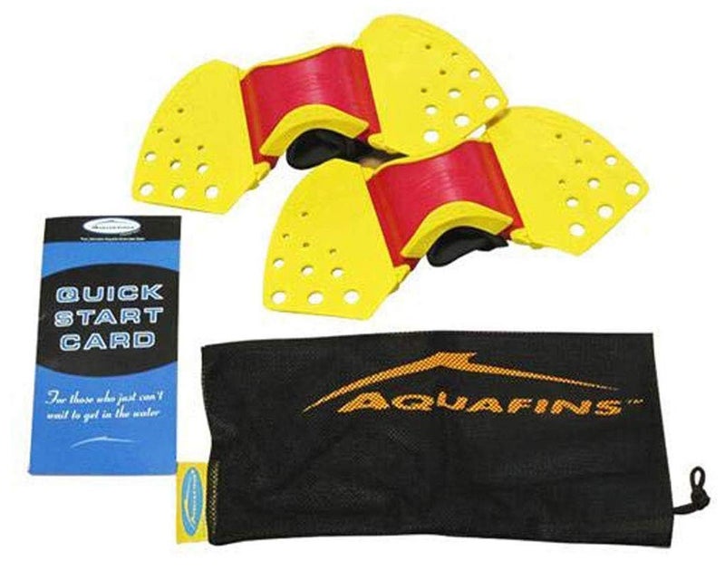 THERABAND Aquafins Aquatic Exercise Kit For Water Resistance Training for Upper/Lower Body, Pool Physical Therapy, Water Aerobics Equipment, 2 Fins, Mesh Bag, and Quick Start Exercise Instructions - Image 1