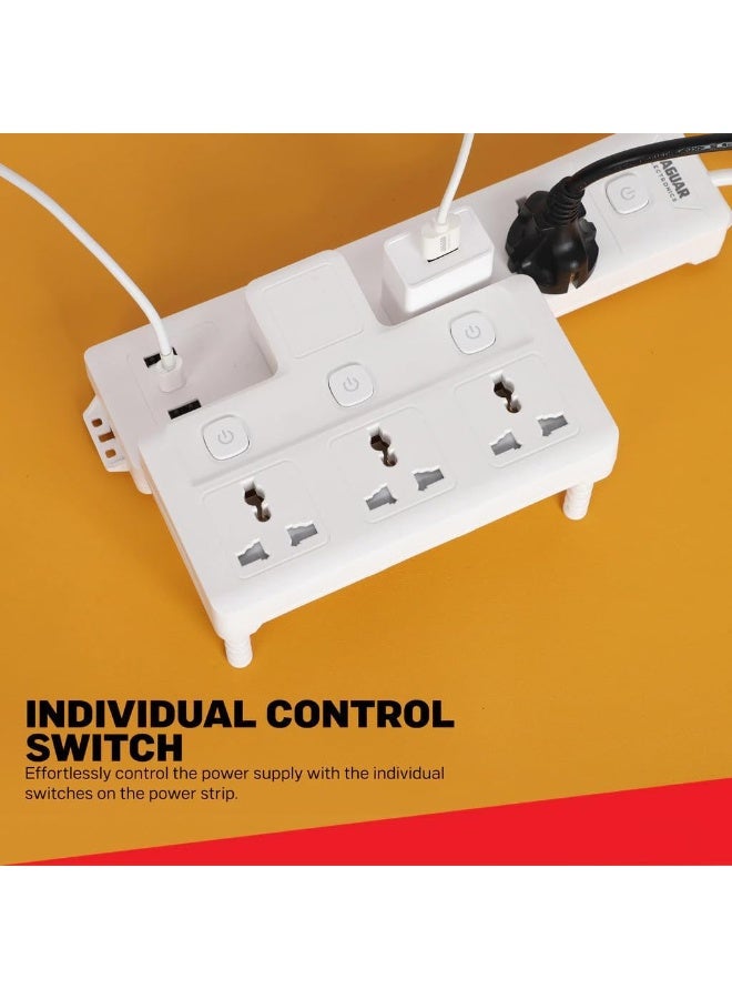 Houmt 3-Way Power Adapter Multi Plug Extension Extender Wall Charger Socket 3 Way Multiple Electrical Outlet Adaptor for Home & Office - Image 3