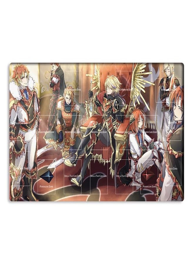 Mlikemat بساط لعب جديد من Mlikemat، بساط لعبة بطاقات التداول Flame Noble Knight TCG CCG OCG مع مناطق + حقيبة مجانية (ZD014-725-A) - Image 1