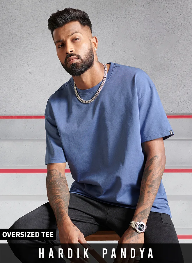 The Souled Store The Souled Store Men Round Neck Half Sleeve Oversized Cotton Blend T-Shirt