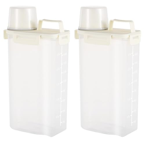 Homaisson 2 PCS Cat Litter Storage Container, 0.8 Gal Clear Plastic Litter Container with Airtight Lid, Transparent Grain Bin with Handle - Image 2
