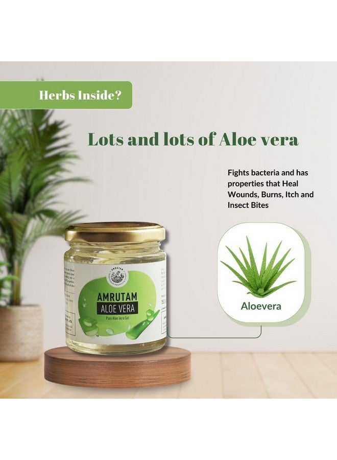 Amrutam Pure Aloe Vera Gel - Natural Moisturizer For Face And Body | Multipurpose Gel | Soothes Sunburn | Hydrates Skin, Reduces Acne | Anti-Aging Benefits | Lightens Scars & Blemishes | 100% Pure And Organic | Silicone & Paraben Free | 150G, Pack Of 2 - Image 3