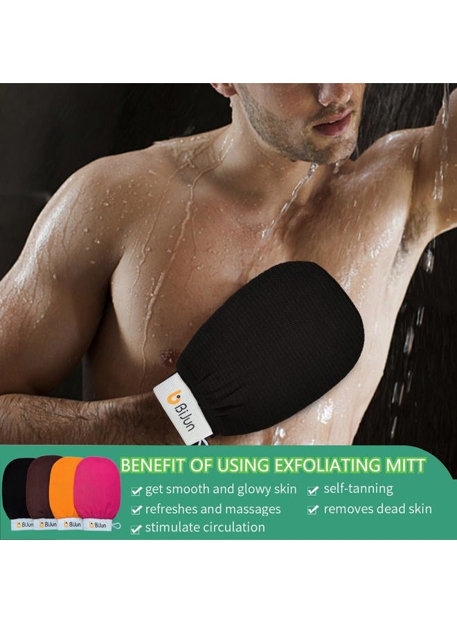 BiJun Exfoliating Glove Moroccan Kessa Scrub Exfoliating Gloves Deep Exfoliating Mitt Body Scrub Premium Scrub Wash Mitt Body Skincare at Home Shower or Bath Exfoliating Mitts for Dead Skin Remover - Image 3