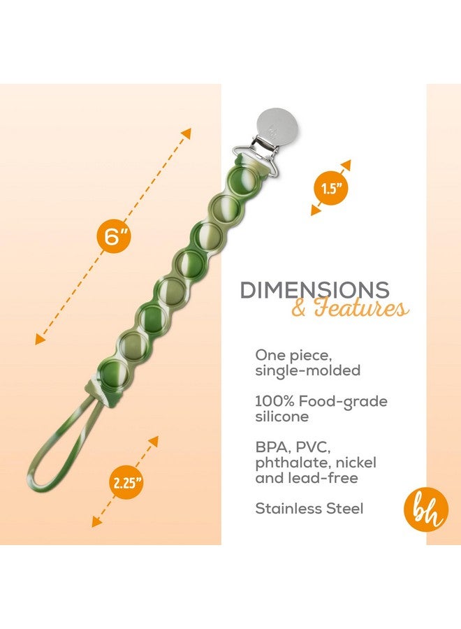 بوجينغ هيد مشبك مصاصة بابل بوب الحسي من السيليكون من بوجين هيد، لون أخضر دوار - Image 3