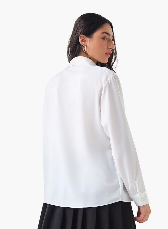 2Xtremz Embellished Bow Applique Shirt with Long Sleeves - Image 3