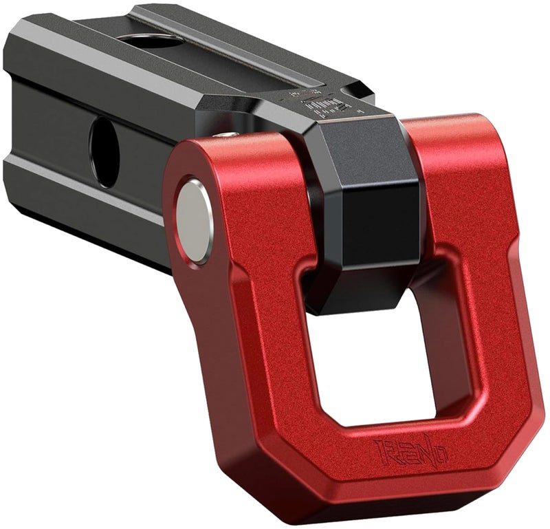 RENO Shackle Hitch Receiver, 2" Receiver Towing Mount with 3/4" D-Ring Shackle Combo kit - Heavy Duty 45,000 lbs Compatible with Trucks Off Road SUV 4x4 Vehicle Towing Recovery (Aluminum, Red) - Image 1