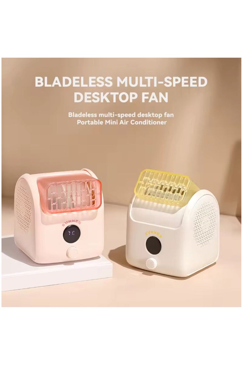 بلو فاير مروحة مكتب بدون شفرات متعددة السرعات بشاشة رقمية – مكيف هواء صغير محمول - Image 4