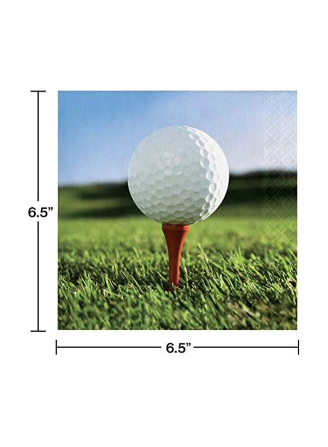 Creative Converting 16 Count Sports Fanatic Lunch Napkins, White/Green - Image 2