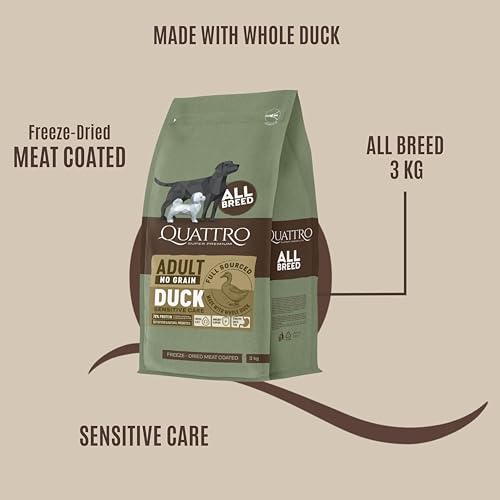 Quattro Super Premium Adult Dog Food - Duck, 3 kg (All Breeds) - Image 2