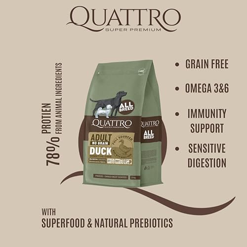 Quattro Super Premium Adult Dog Food - Duck, 3 kg (All Breeds) - Image 3
