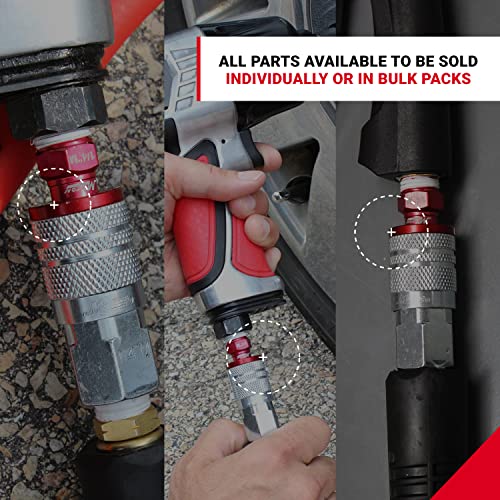 Milton S-314MKIT ColorFit Coupler & Plug Kit - (M-Style, Red) - 1/4" NPT, (14-Piece) - Image 3