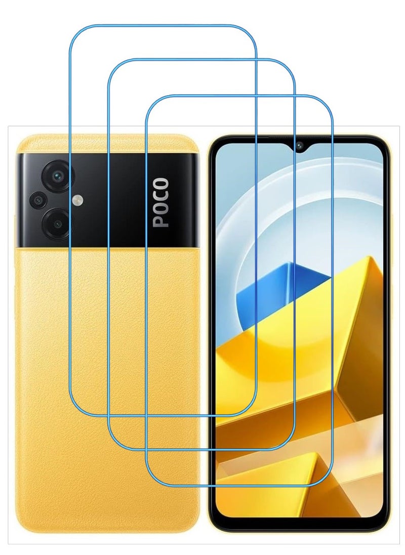 ACLIX 3 Pieces Antistatic ESD Dustproof Premium Quality High Definition Clear Tempered Glass Screen Protector Designed For Xiaomi Poco M5 - Image 1