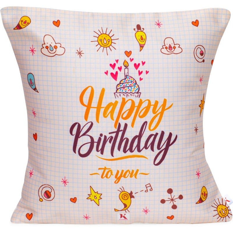 Next Bazaar Next Bazaar Happy Birthday to You Gift for Mother Gift for Birthday Gift for Brother Combo Pack 12 x 12 Cushion Cover with Filler Coffee Mug Greeting Card Key Ring Golden Rose - Image 2