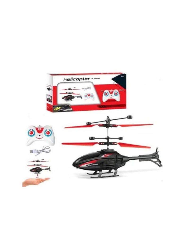 Helicopter with Radio Remote Control and Hand Sensor, 2 in 1 Rechargeable Toys with 3D Light Toys for Boys and Kids (Indoor and Outdoor Flying) Infrared Technology (Multicolor) 