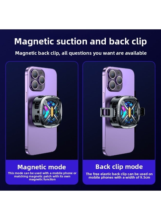 2024 FS05 Mobile Phone Radiator Two-in-one Magnetic Back Clip Semiconductor Digital Display Gear Cooling-Color:[FS05 Black]  - Image 4