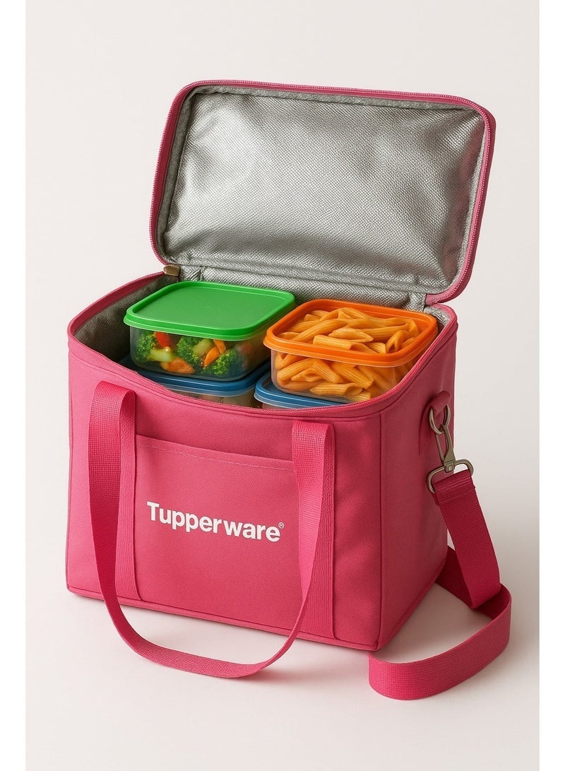 توبروير شنطة لانش بوكس حرارية من تابرواير – لحفظ السخن والبارد بعزل قوي وسوستة محكمة – لون بينك - Image 2