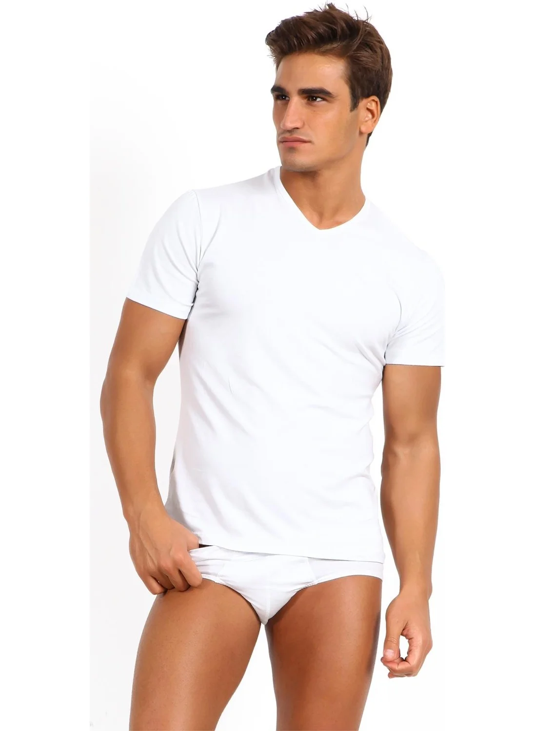 Miorre Modal Stretch V-Neck Short Sleeve Undershirt