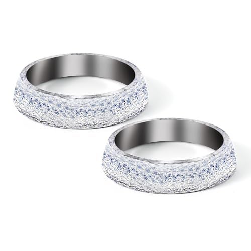 Ongfuwu 2PCS ID 60mm Car Exhaust Manifold Gasket Automotive Exhaust Flange Gasket Seal Muffler Ring Replacement Graphite Exhaust Donut Gasket Muffler Universal Car Accessories 60mm - Image 1