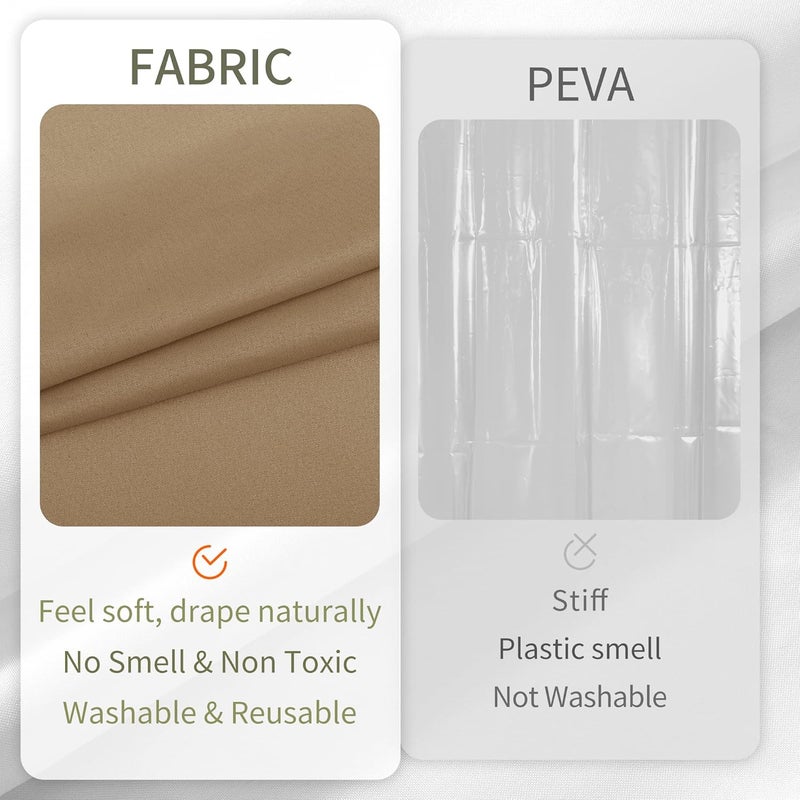 ALYVIA SPRING Extra Long Fabric Shower Curtain Liner Waterproof - 72" x 84", Soft & Lightweight XL Shower Curtain with 3 Magnets, Machine Washable - 72x84, Coffee - Image 4