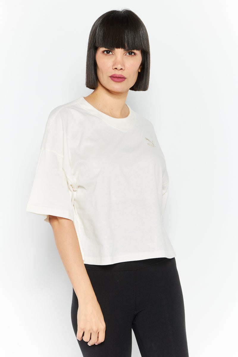 PUMA Women Sportswear Fit Training Top, Off White - Image 1