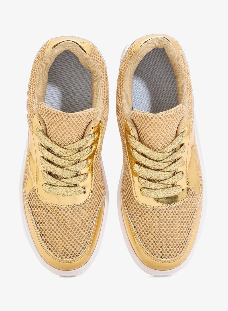 Ginger Gold Lace Up Cupsole Sneaker for Women | Best Price UAE
