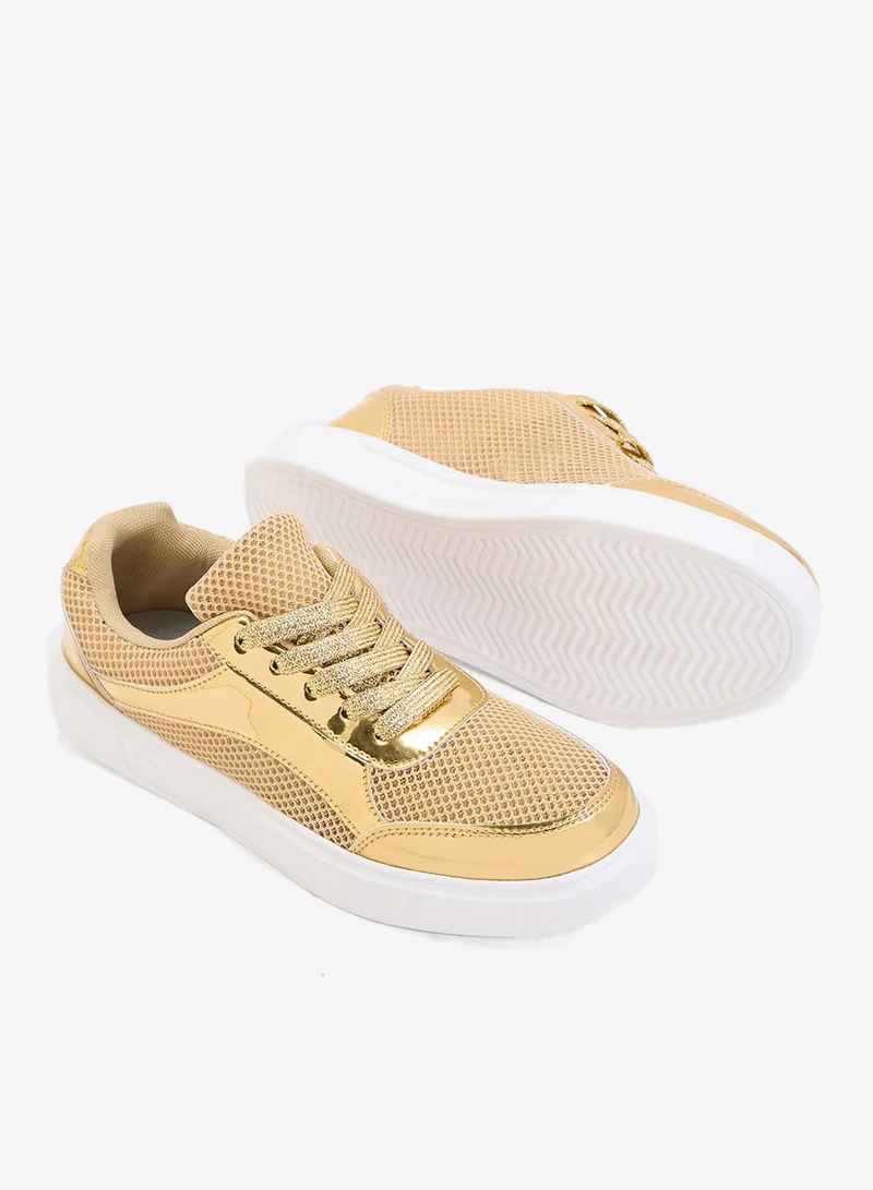 Ginger Gold Lace Up Cupsole Sneaker for Women | Best Price UAE
