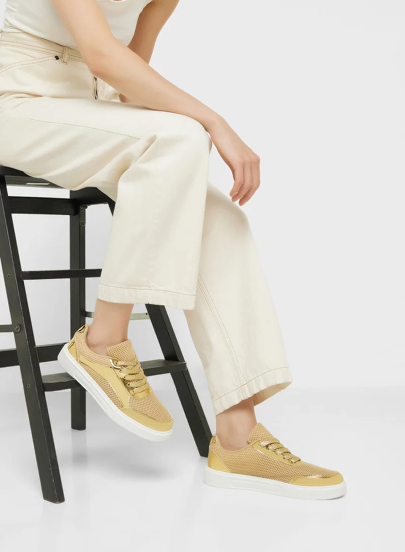Ginger Gold Lace Up Cupsole Sneaker for Women | Best Price UAE