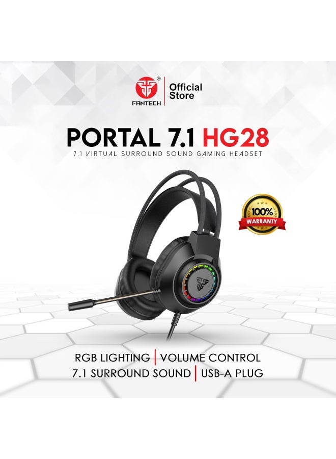 FANTECH PORTAL 7.1 HG28 RGB GAMING HEADSET BLACK - Image 1