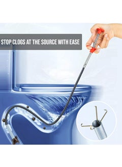 Vrozty Vrozty Hair Catching Claw Drain Sewer Cleaner Spring Wire Sink Pipe Dredge Cleaning Stick Drain Plunger Unblocked 5ft 160cm  - Image 3