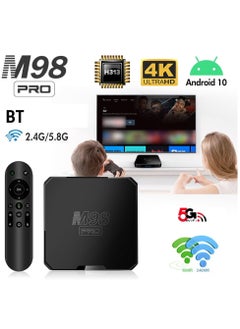 "M98 PRO Android TV Box – 4K HDR Smart Streaming Media Player with Android 10 and 16GB Storage"