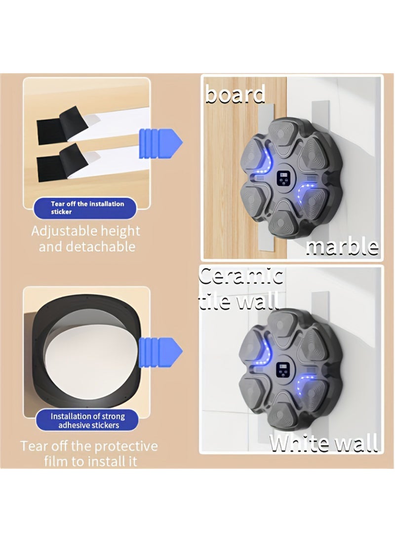 إيزي سو - Smart Electronic Music Boxing Machine for Men with Gloves Toy Wall Mounted Boxing Machine Smart Boxing Target, Wall Mounted Punching Bag Punching Equipment for Boxing Training - Image 1