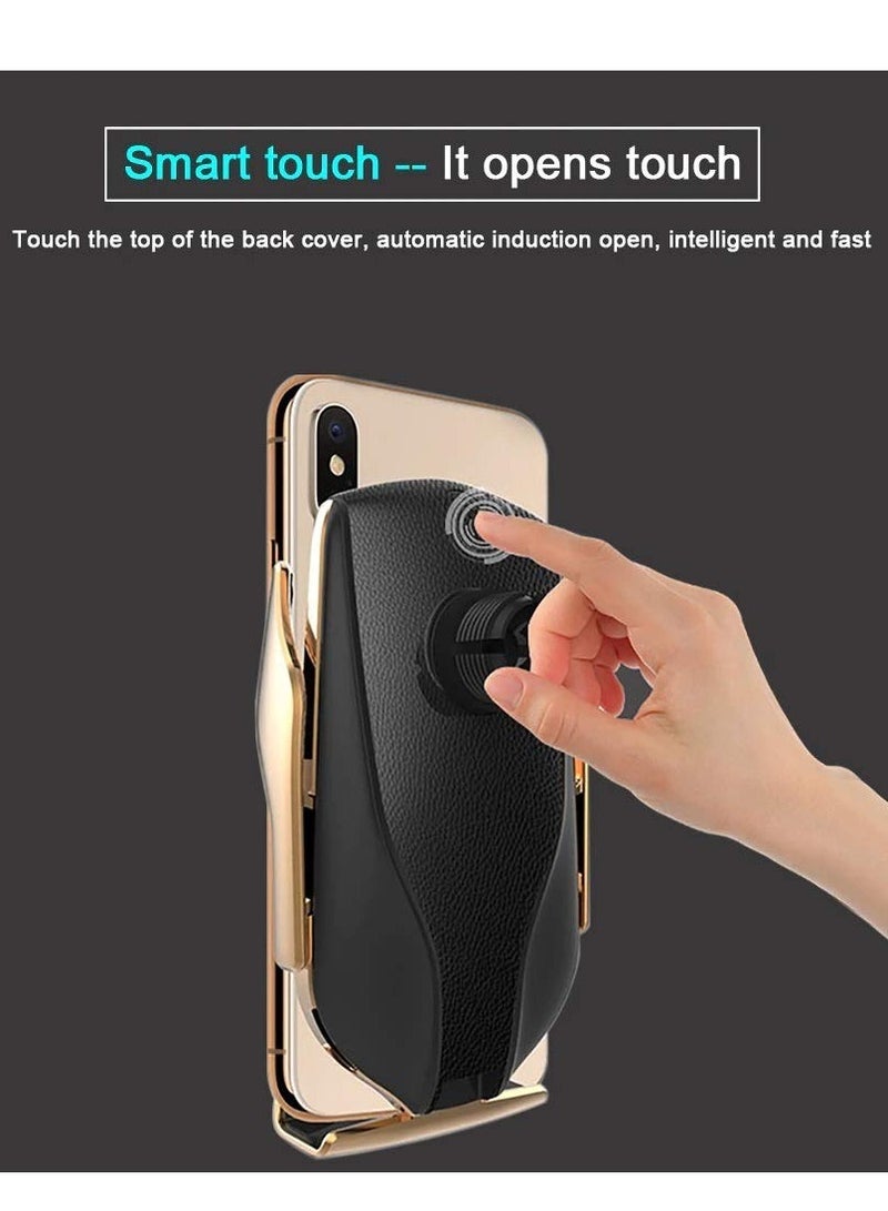 Smart Sensor Usb Wireless Automatic Clamping Qc/Qi 10W Fast Charging Car Mount Charger Holder Compatible For Cellular Phones (Silver) - Image 5
