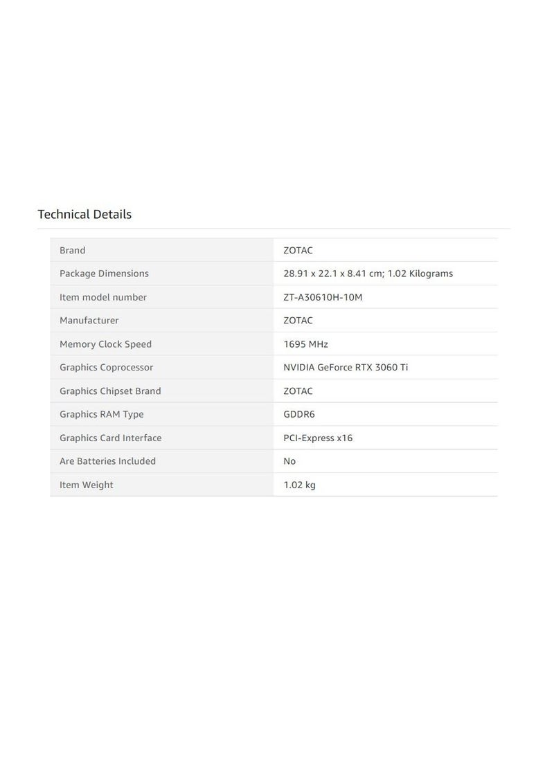 ZOTAC - ZOTAC GAMING GeForce RTX 3060 Ti Twin Edge OC 8GB GDDR6 256-bit 14 Gbps PCIE 4.0 Gaming Graphics Card, IceStorm 2.0 Advanced Cooling, Active Fan Control, FREEZE Fan Stop ZT-A30610H-10M - Image 1