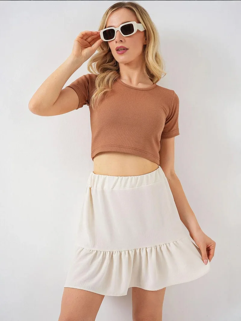 BIG DART BDART Textured Mini Skirt with Lining