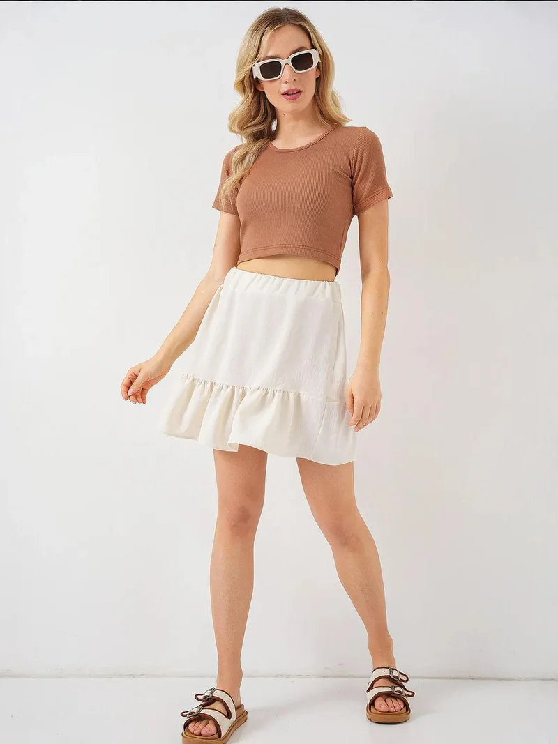 BIG DART BDART Textured Mini Skirt with Lining