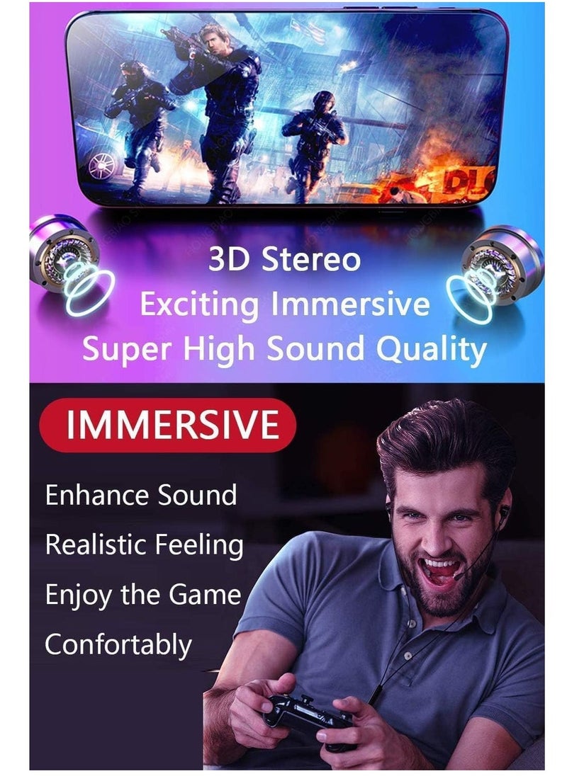 Wired Earbuds with Microphone, Battle Buds Wired Gaming Earbuds with Dual Microphone, Volume Control, Gaming Headset with Mic, Gaming Earphones Wired for Mobile Gaming, Switch, Xbox One, PS4, PS5, PC - Image 2