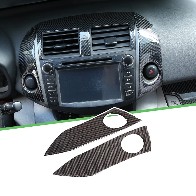 PIUGILH for RAV4 Soft Carbon Fiber Hazard Light Cover Interior Trims Decoration for Toyot RAV4 2006 2007 2008 2009 2010 2011 2012