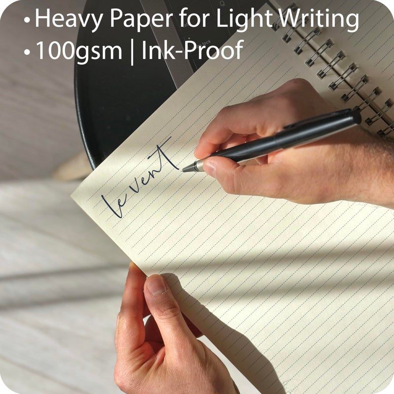 le vent Lined Spiral Notebook 8.5 x 11 | 2 Pack 200+200 A4 Lay Flat Pages | Hardcover College Ruled Notebooks | Smooth 100gsm Ink-Proof Paper | Daily Writing Journal for Work & Study - Image 3