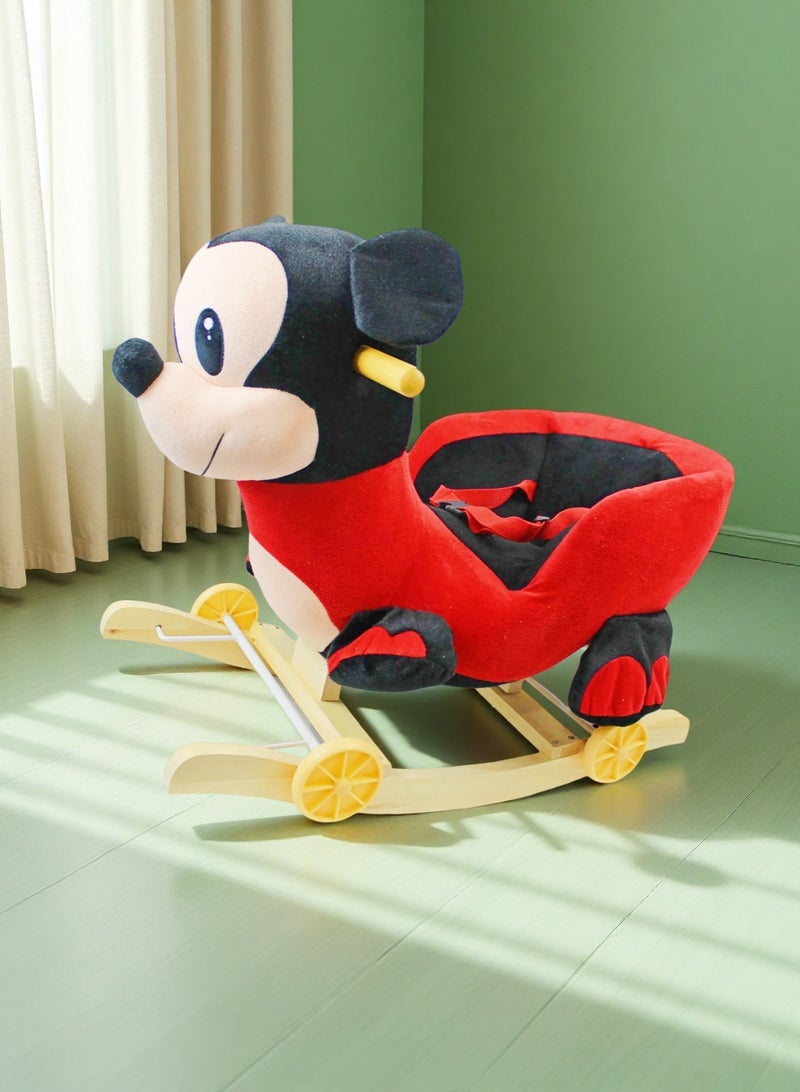 Plush Mickey 2-in-1 Rocking Horse & Ride-On Toy Rocker with Wheels for Toddlers and Kids - Image 1