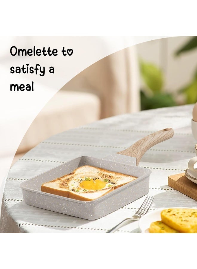 عجة البيض، طاسة عجة الجرانيت غير اللاصقة، طاسة الفطار، طاسة لعمل البيض مناسبة لفرن الغاز وتجهيزات المطبخ التعريفي. - Image 3