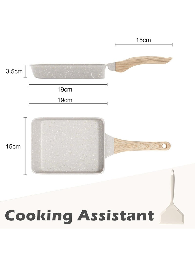 عجة البيض، طاسة عجة الجرانيت غير اللاصقة، طاسة الفطار، طاسة لعمل البيض مناسبة لفرن الغاز وتجهيزات المطبخ التعريفي. - Image 2