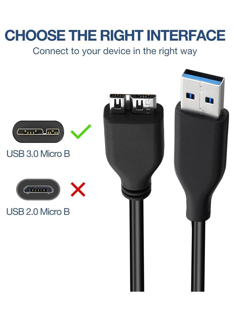 TLAXCA كابل USB 3.0 للقرص الصلب المحمول Western Digital/WD/Seagate/Clickfree/Toshiba/Samsung، كابل نقل بيانات عالي السرعة يصل إلى 4.8 جيجابت في الثانية للقرص الصلب الخارجي المحمول - الطول: 50 سم  - Image 2